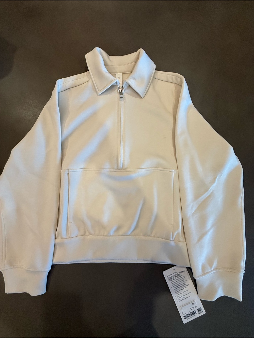 Lululemon Smooth Spacer Relaxed Collared Half-Zip Pullover in light ivory